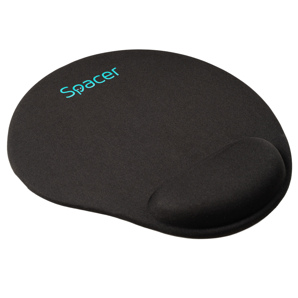 MousePAD SPACER, Soporte para muñeca con gel, caucho y material textil, 240×220 mm, negro, “SPMP-PAD-GEL-BK”